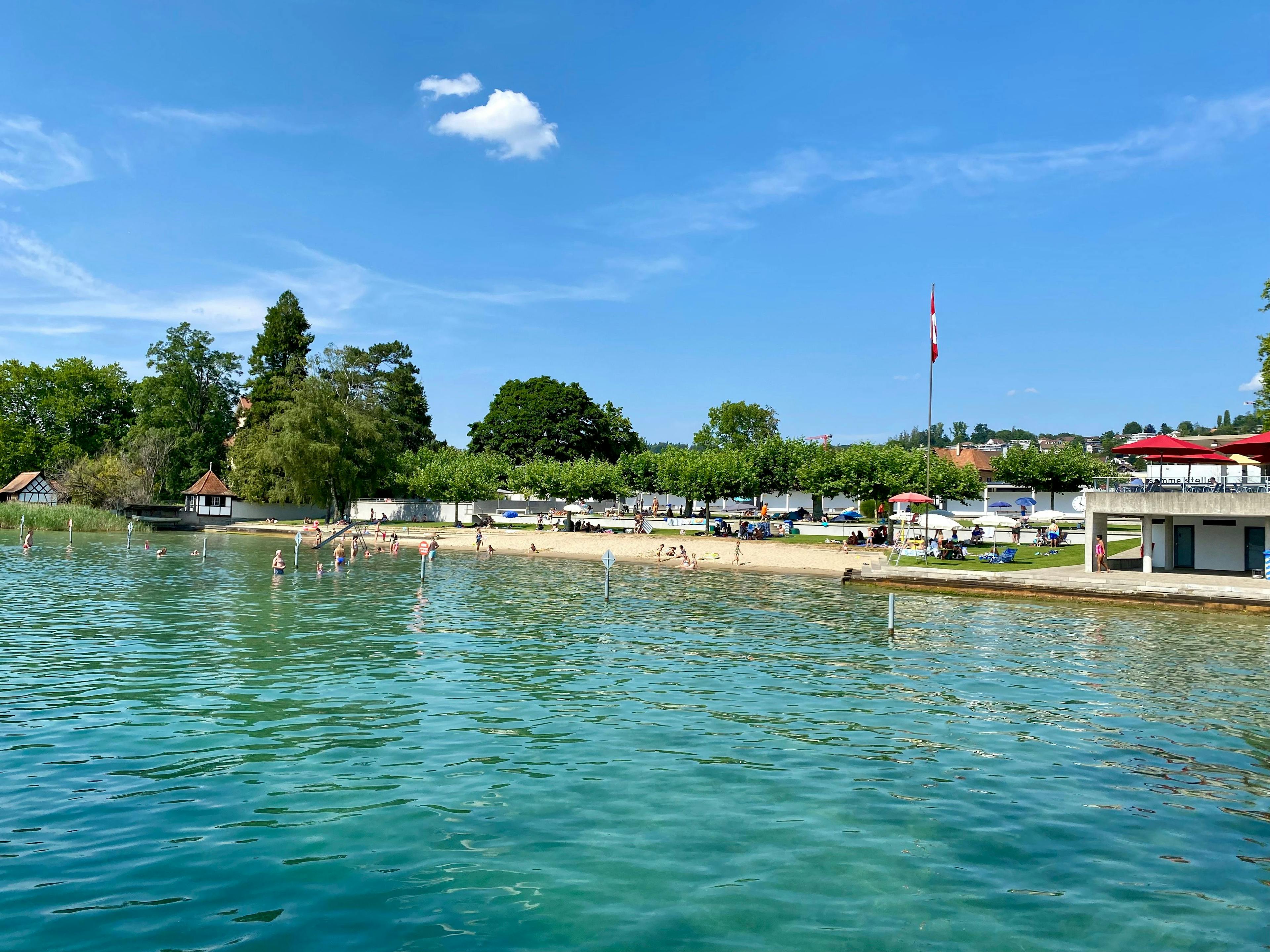 lake with beach 